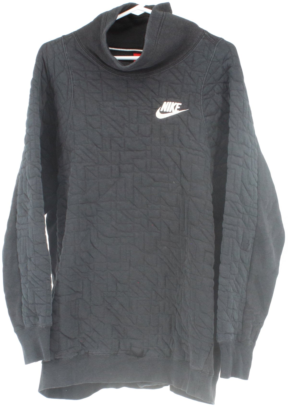 Nike High Neck Quilt Black Sweatshirt