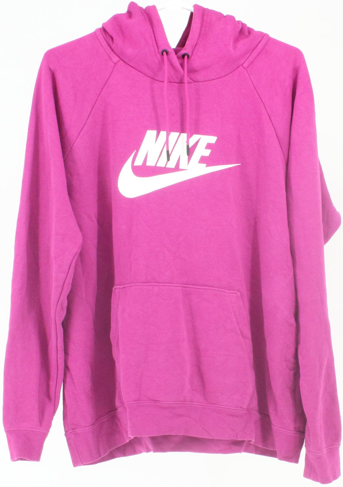 Nike Pink Hooded Sweatshirt With White Front Silk Print