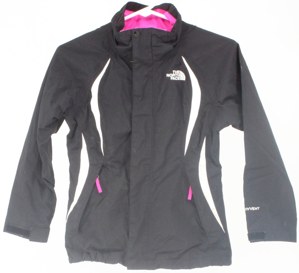 The North Face HyVent Black Pink and White Children's Jacket