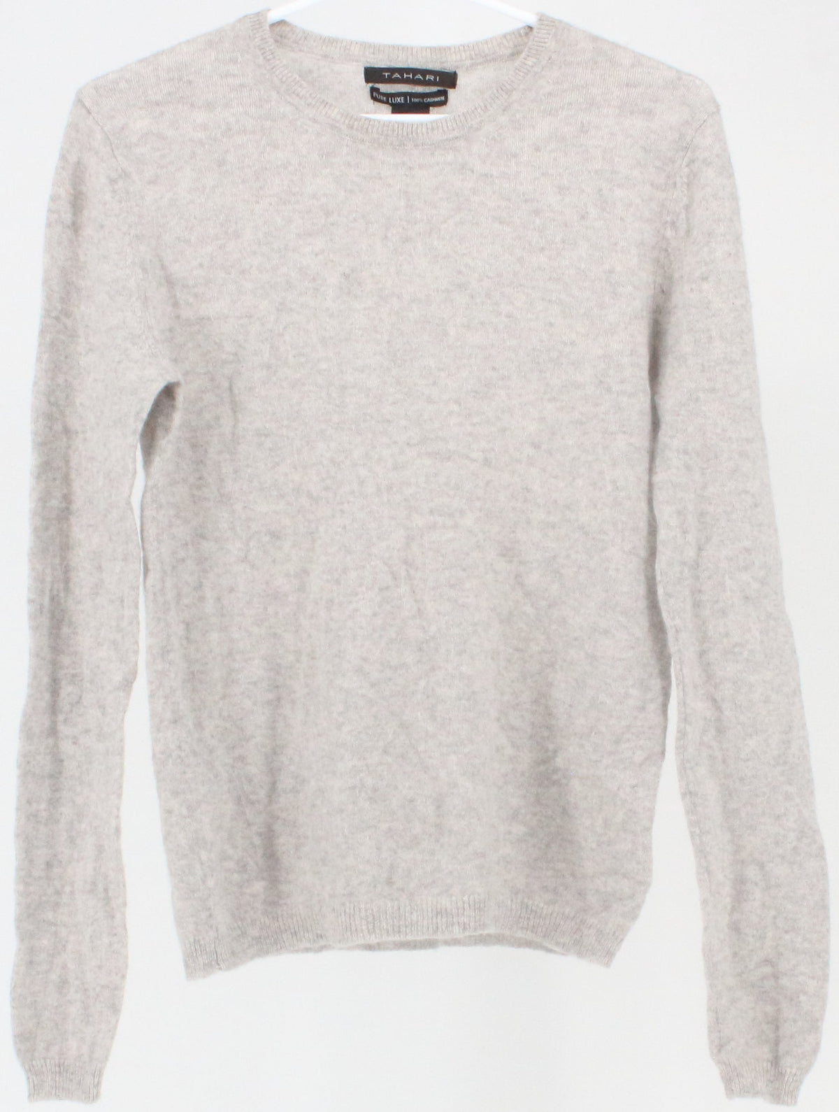 Tahari Pure Luxe Light Grey Women's Cashmere Sweater