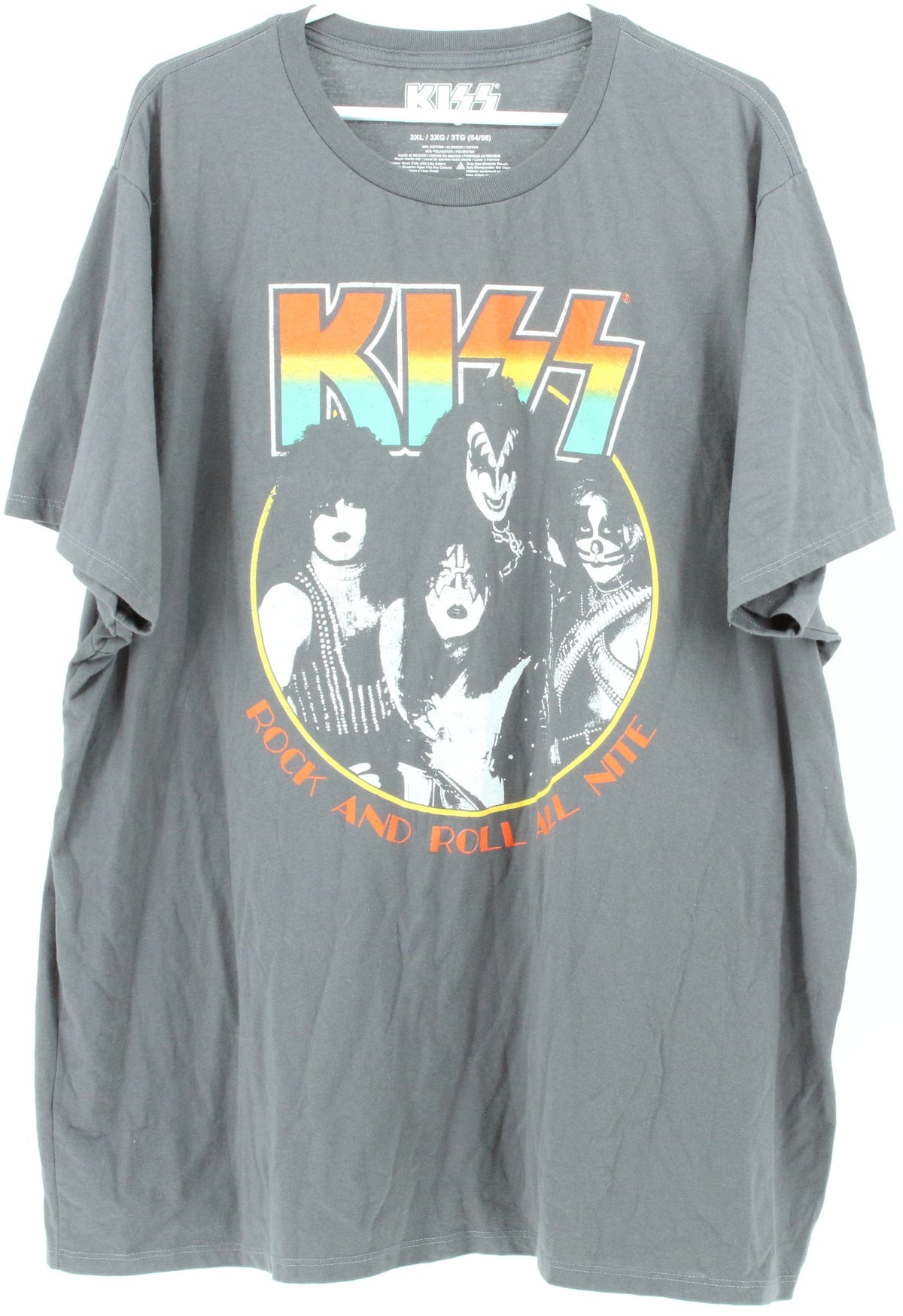 Kiss Rock and Roll All Nite Dark Grey Graphic Band Tee