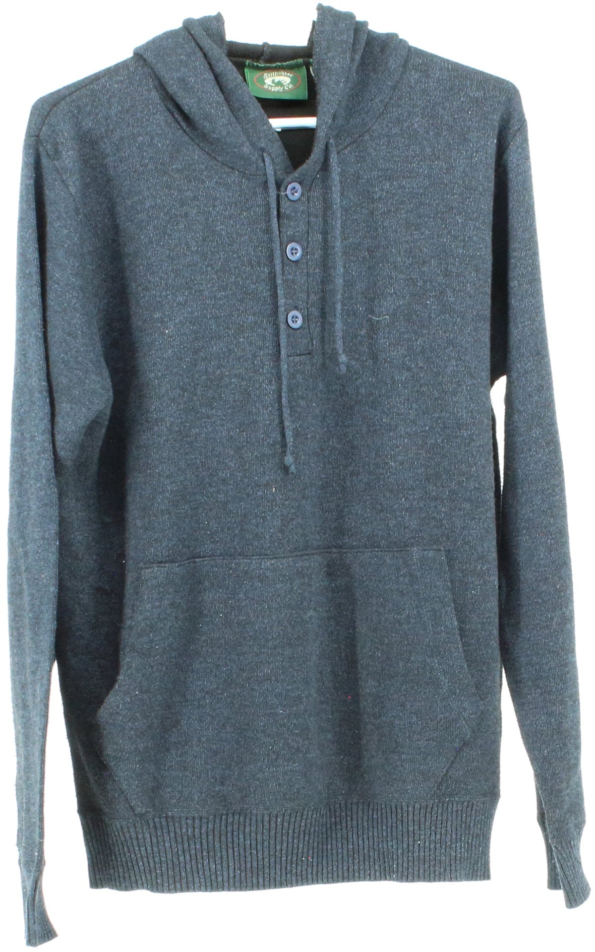 Stillwater Supply Co. Navy Blue Hooded Front Buttons Men's Sweater