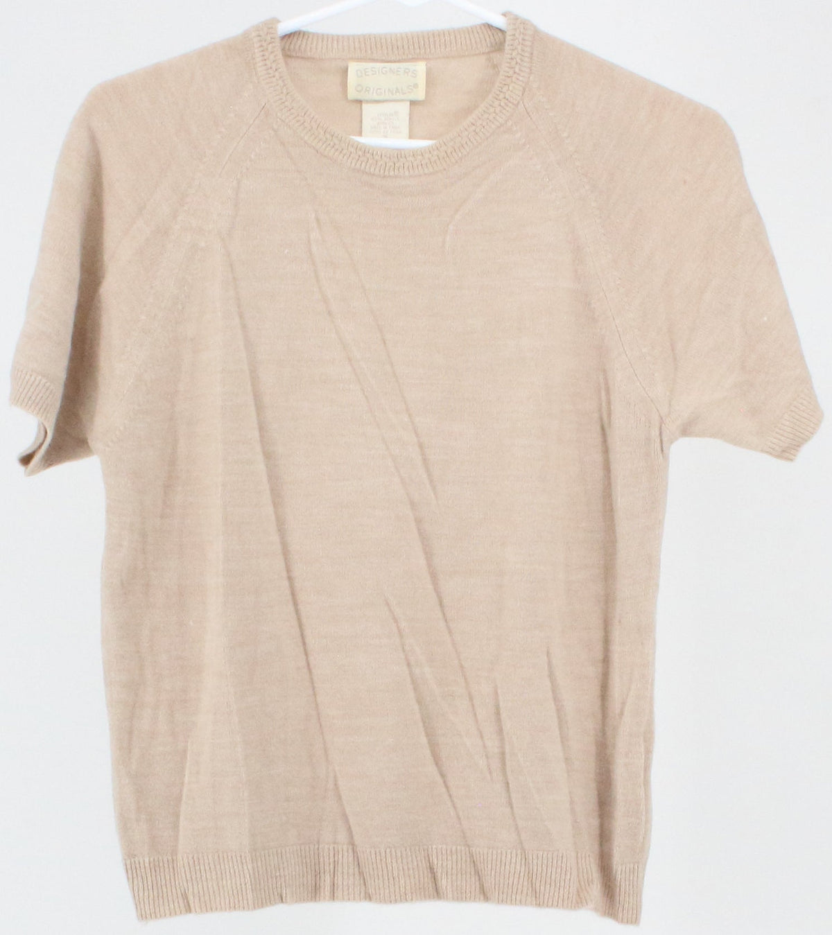 Designers Originals Light Beige Short Sleeve Women's Sweater
