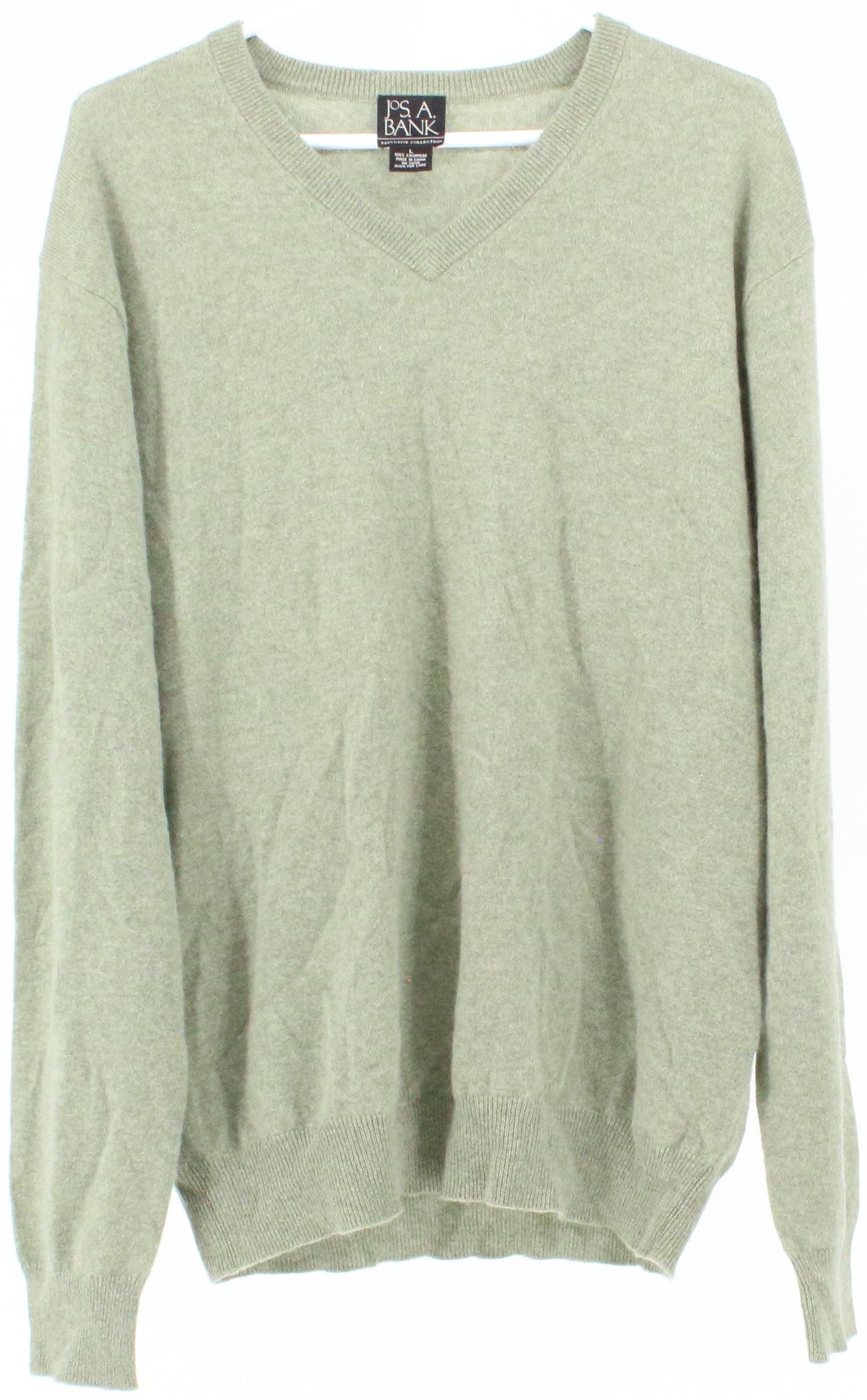 JoS. A. Bank Light Green V Neck Men's Cashmere Sweater