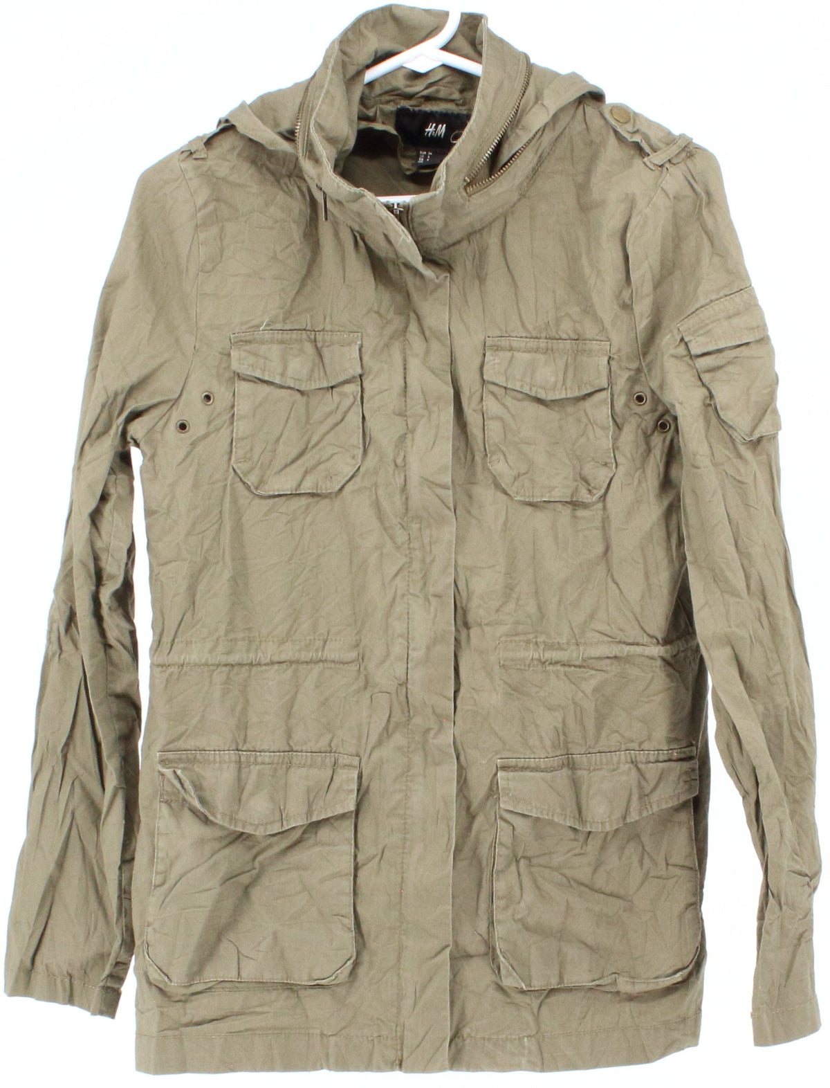 H&M Army Green Hooded Women's Jacket