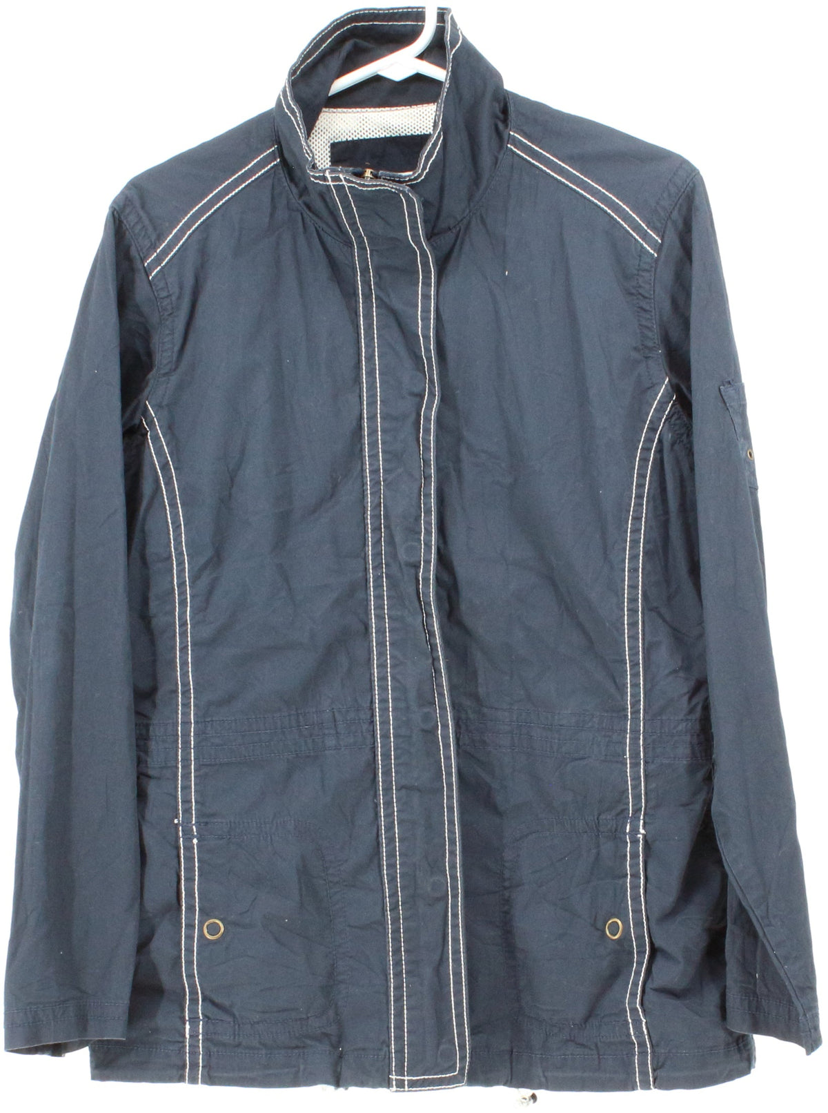 Natalie & Me Navy Blue With White Stitching Women's Jacket