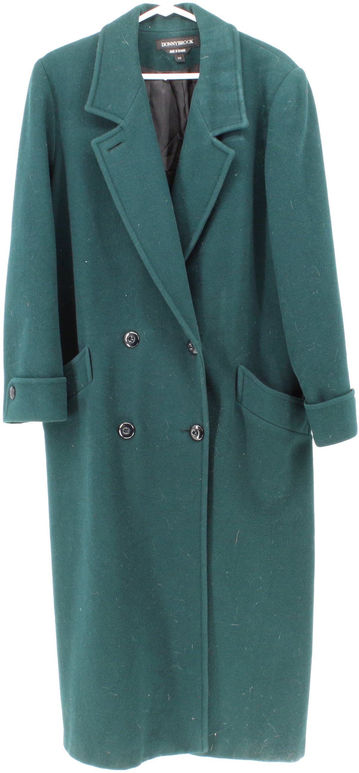 Donny Brook Dark Green Vintage Women's Long Wool Coat