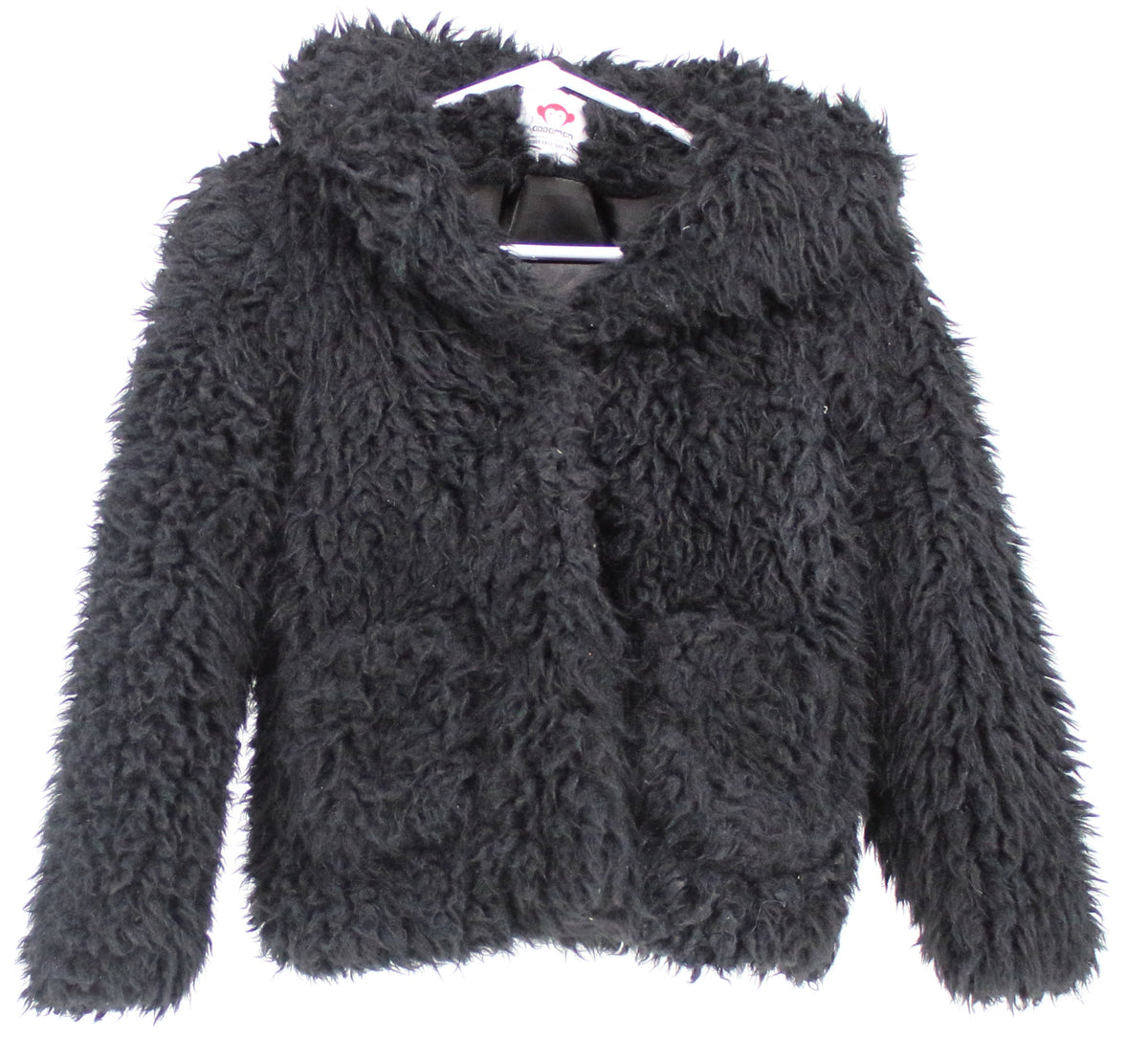 Appaman Black Shaggy Fur Women's Hooded Short Coat