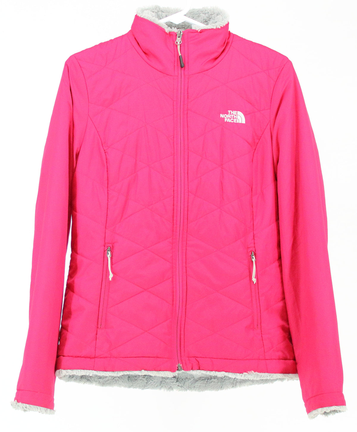 The North Face Bright Pink Women's Zip Up Teddy Lined Jacket