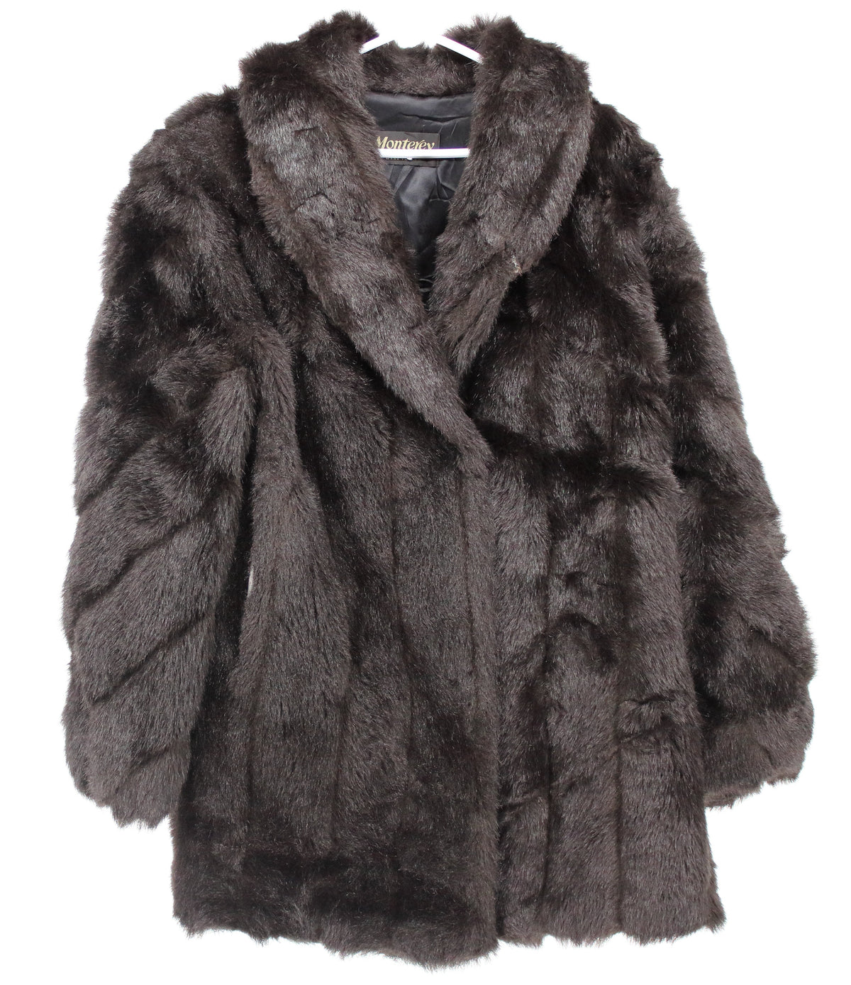 Monterey Fashions Black Faux Fur Womens Coat