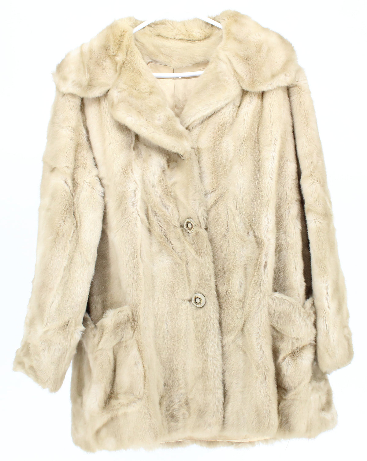 Mincara Beige Faux Fur Womens Coat