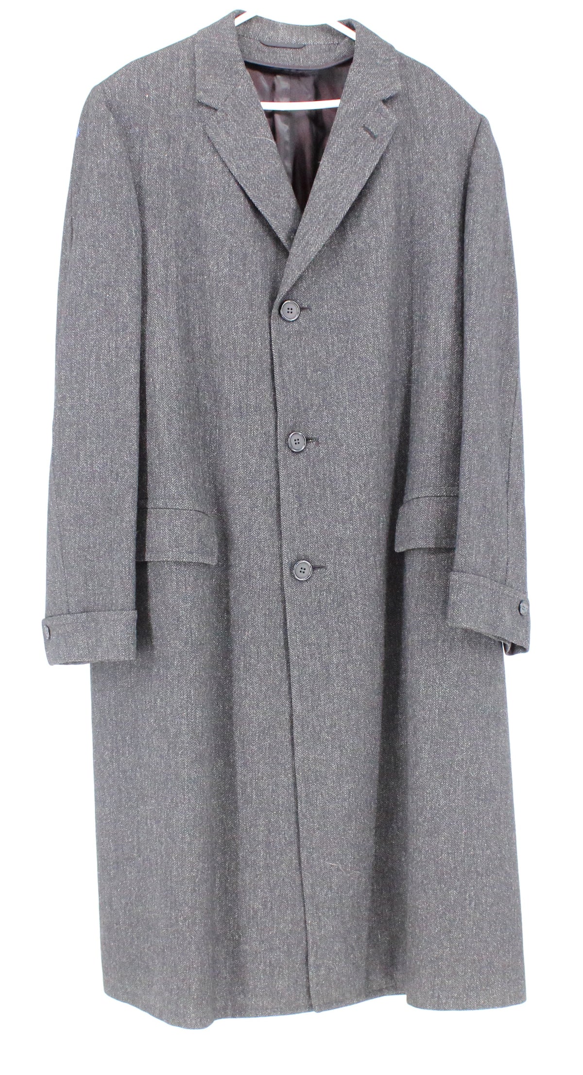 Dark Grey Men's Long Wool Coat