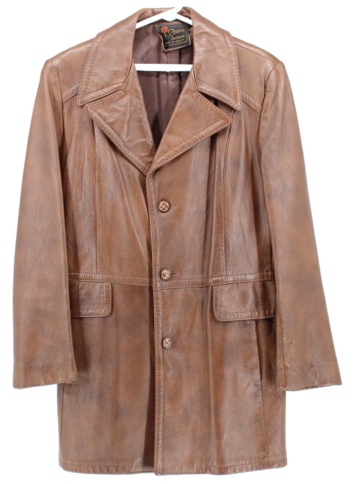 Reed Sportwear Brown Leather Men's Coat