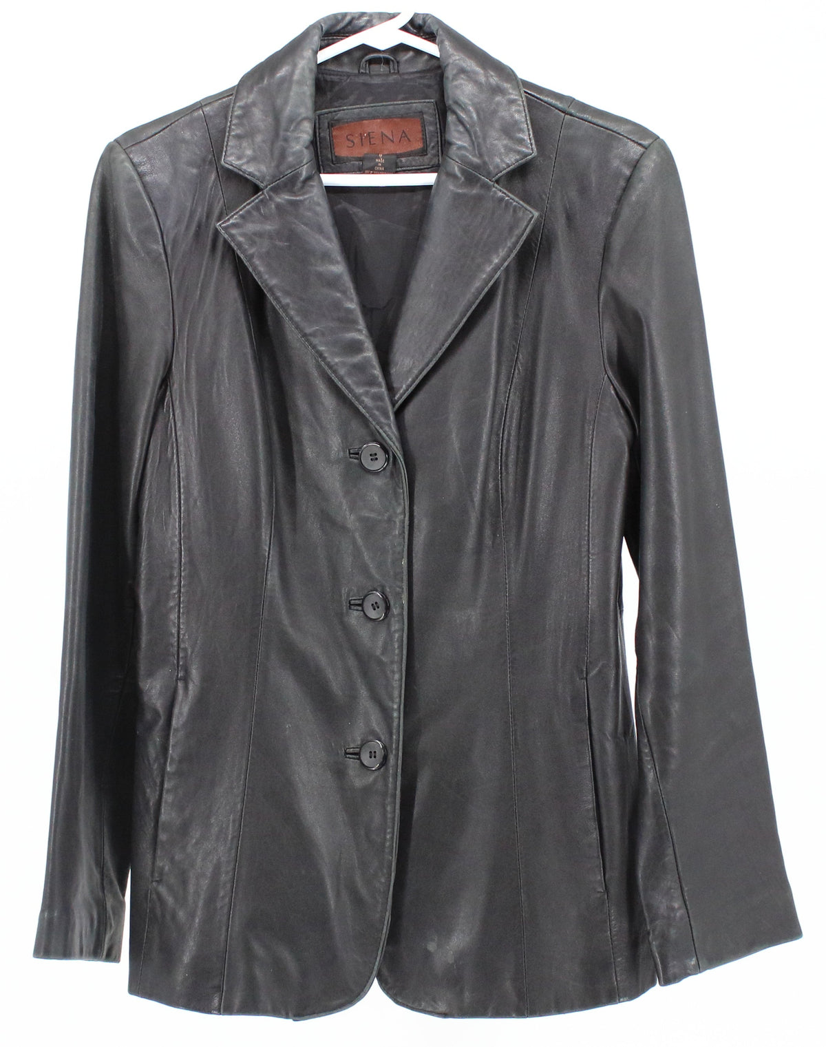 Siena Black Leather Women's Blazer