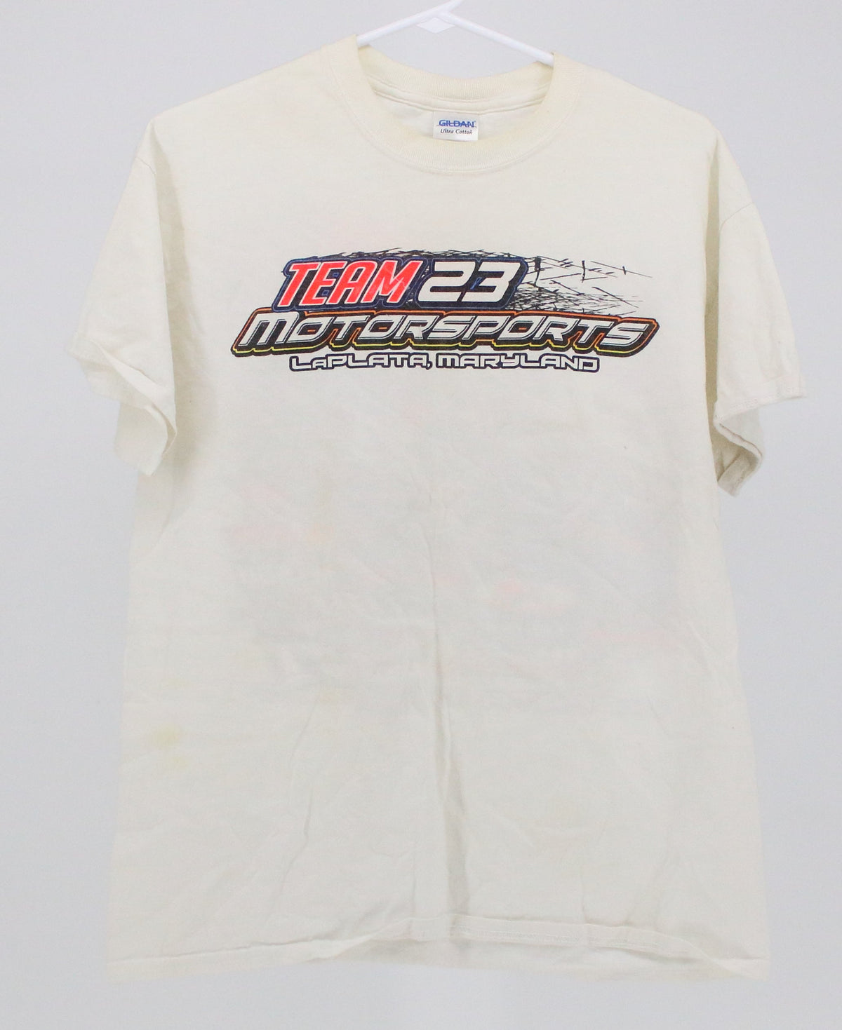 Gilden Team 23 Motorsports Character White T-Shirt
