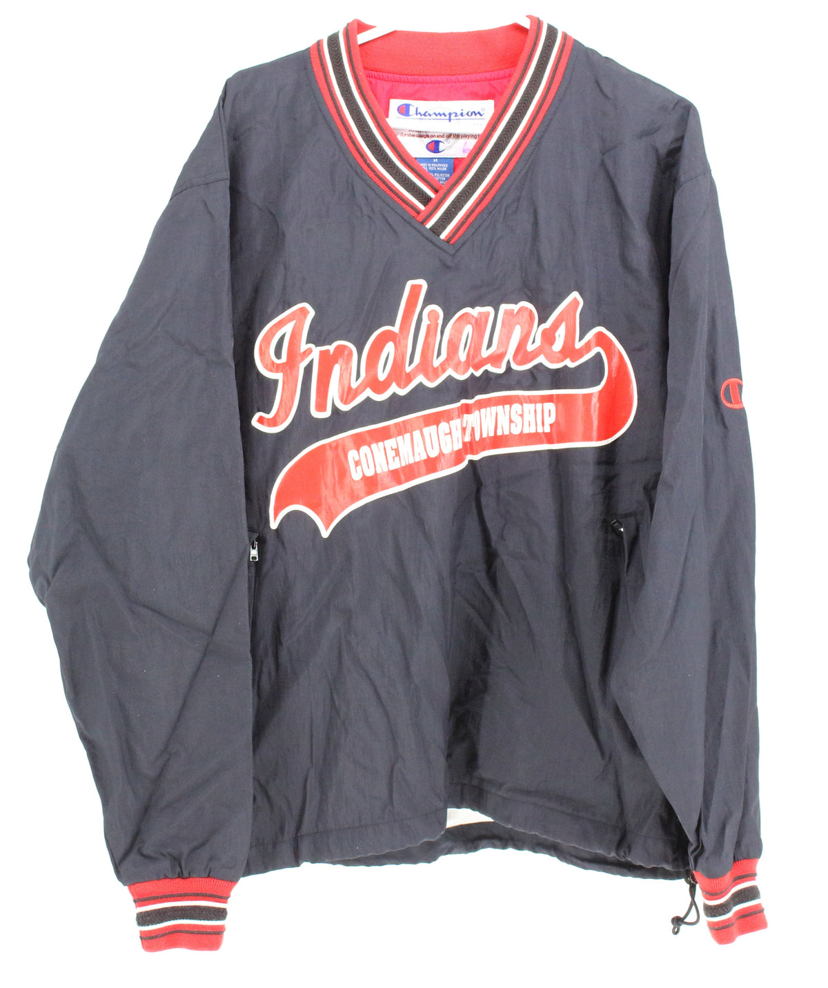 Champion Navy Blue and Red Indians Conemaugh Township Jacket