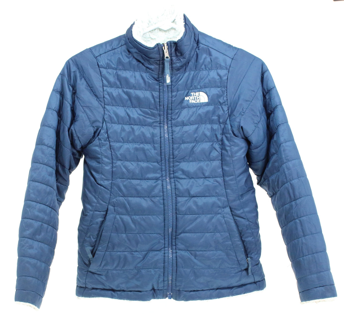 The North Face Blue & Sky Blue Girls Reversible Puffer Jacket