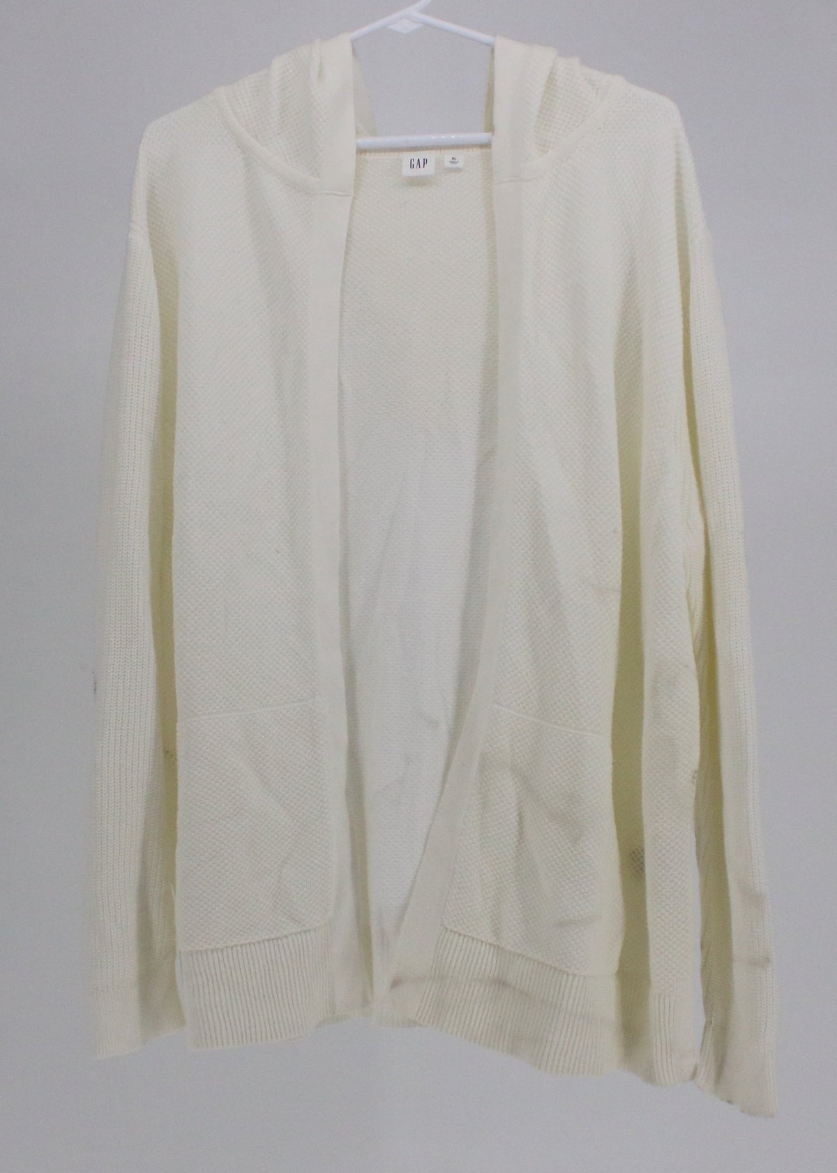 Gap Off White Hooded Open Cardigan Sweater