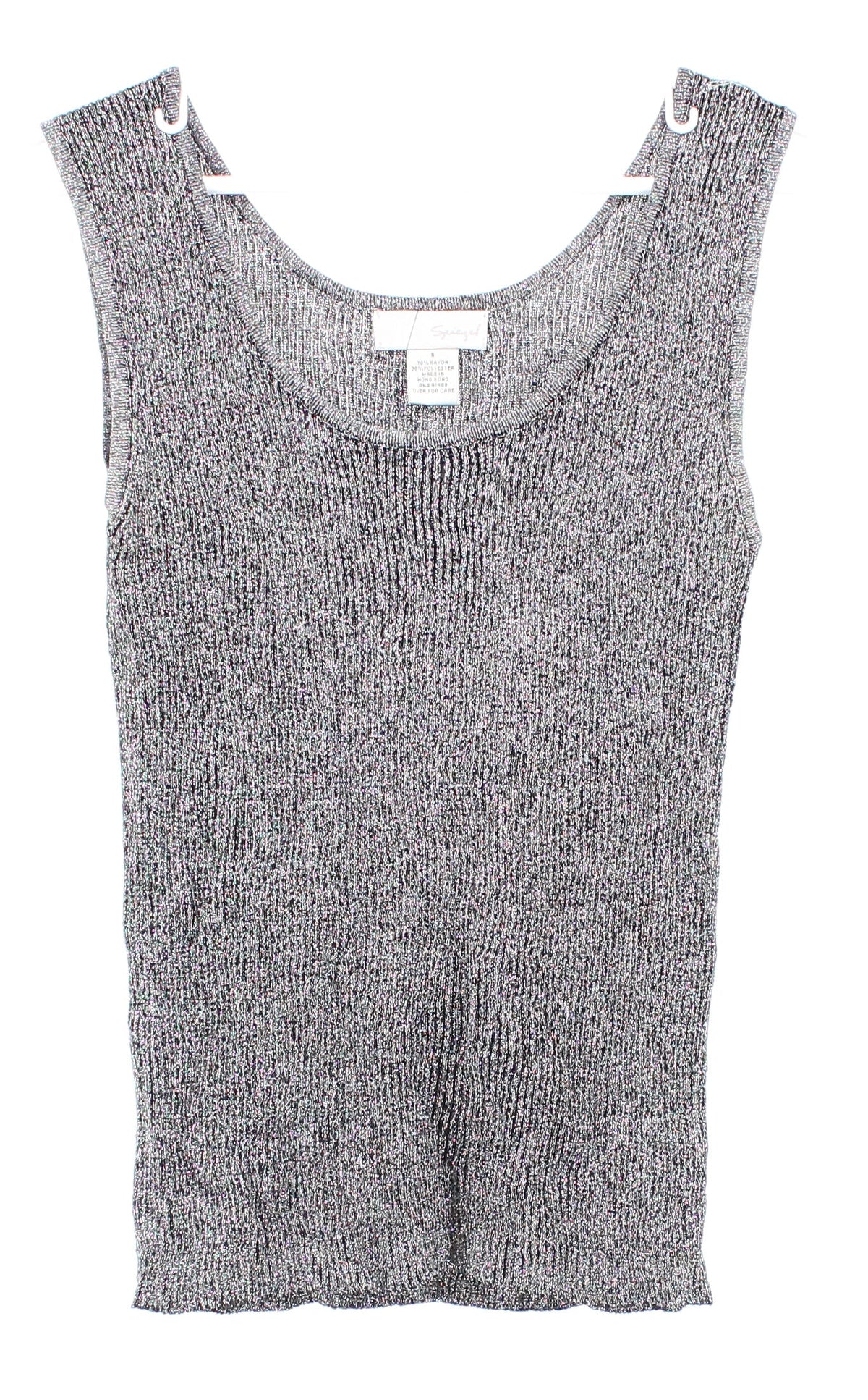 Spiegel Lurex Silver and Black Tank Top