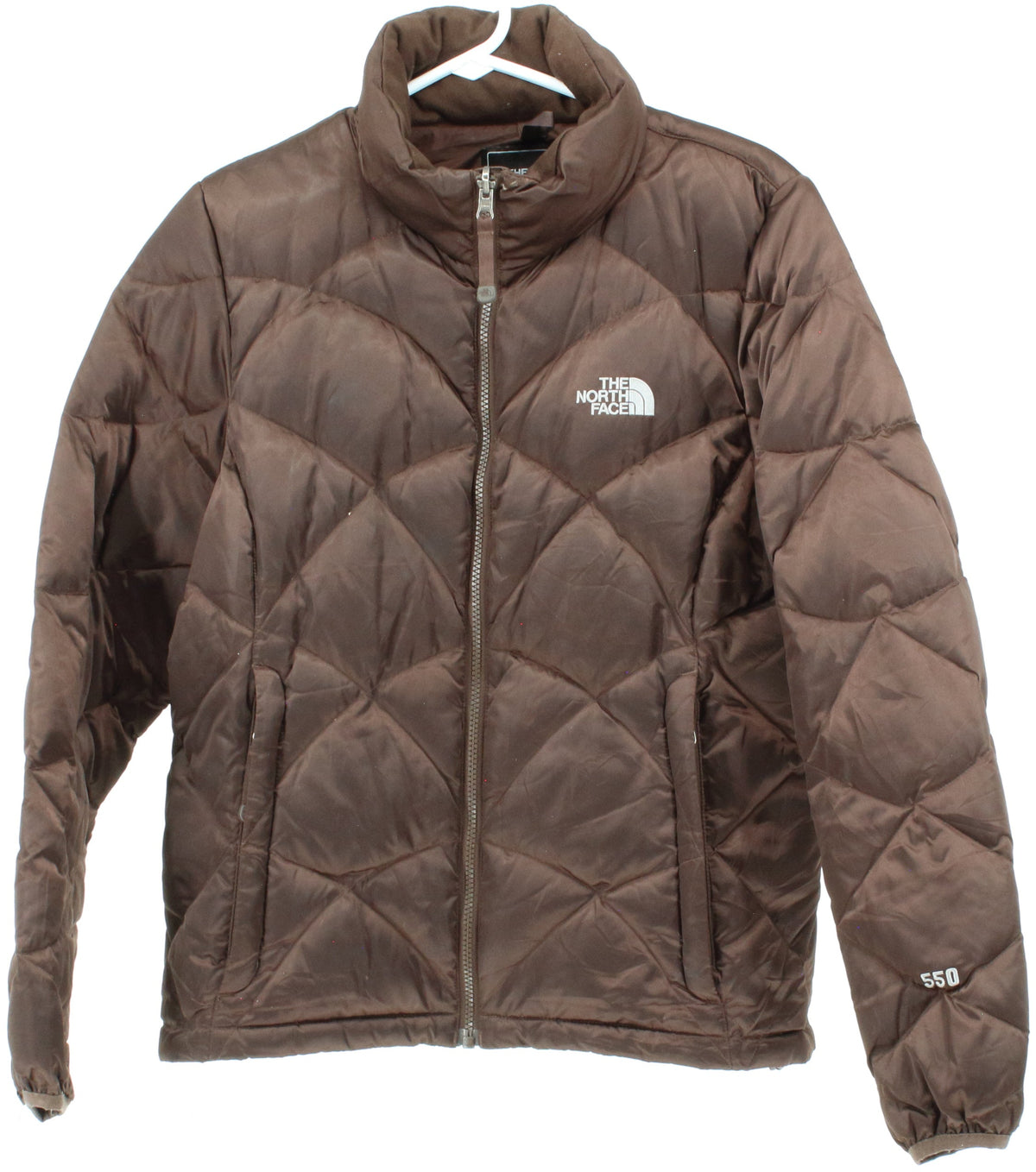 The North Face Brown 550 Insulated Women's Puffer Glossy Jacket