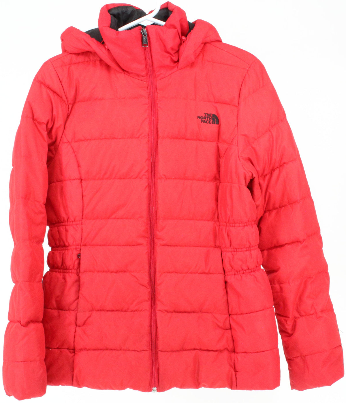 The North Face 550 Red Hooded Women's Puffer Jacket