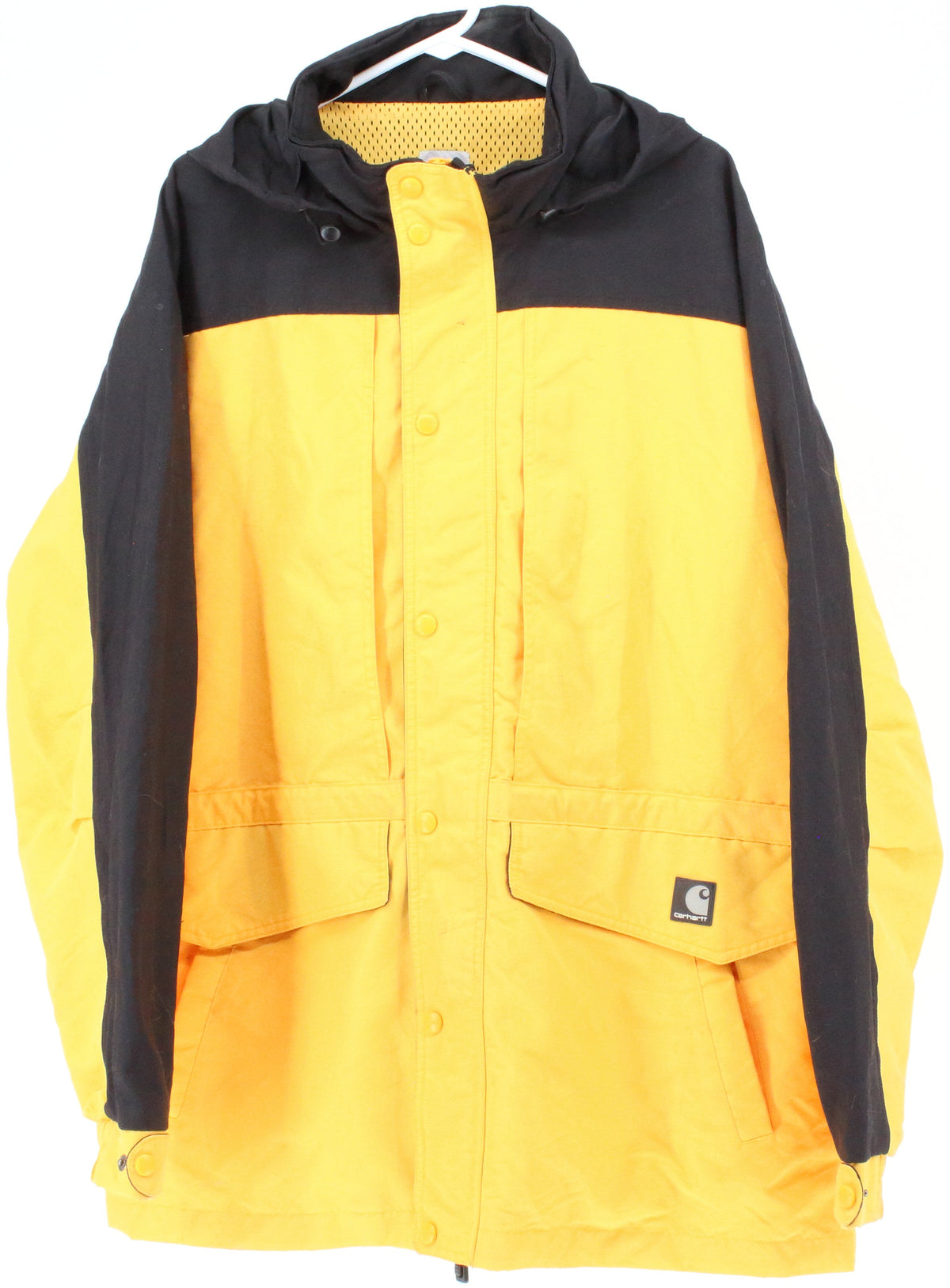 Carhartt Yellow and Black Hooded Men's Nylon Jacket