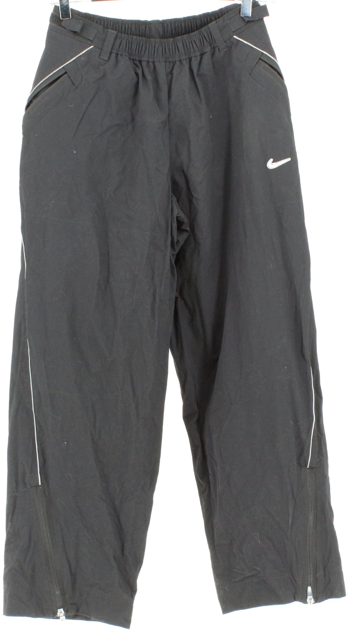 Nike Black Kids Pants With Grey Piping Sides