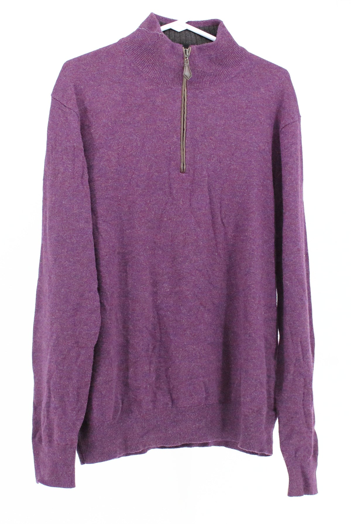 Neiman Marcus Purple Half Zip Up Cashmere Sweater