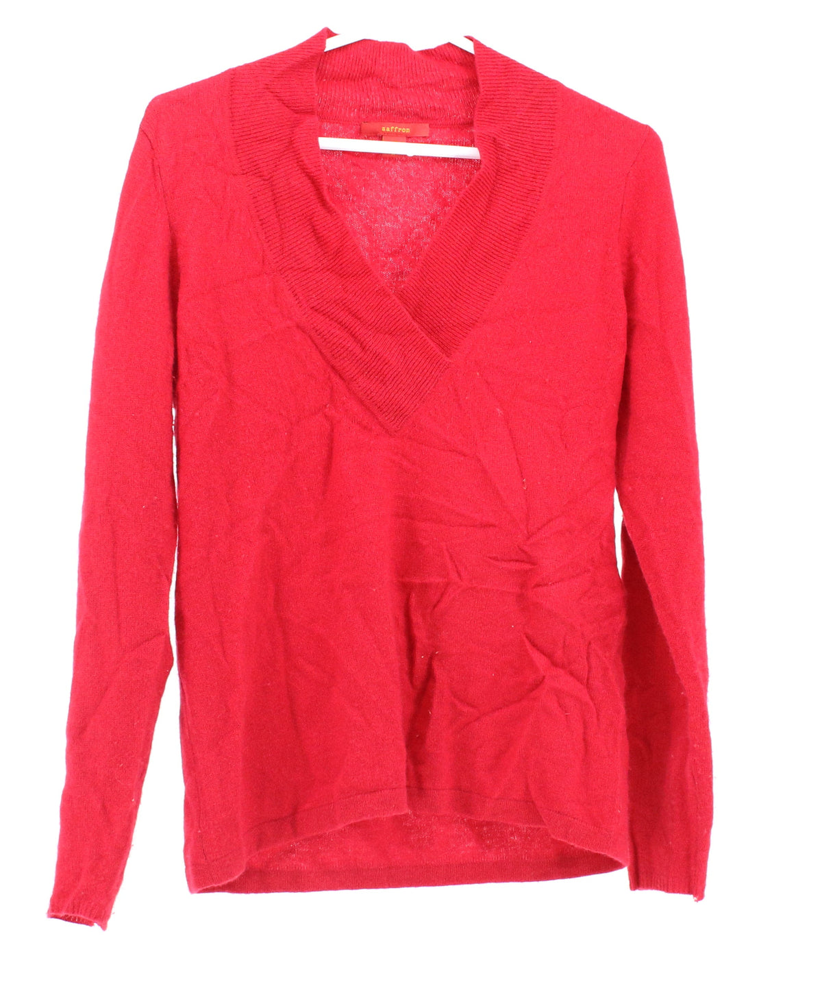 Saffron Red V Neck Cashmere Sweater