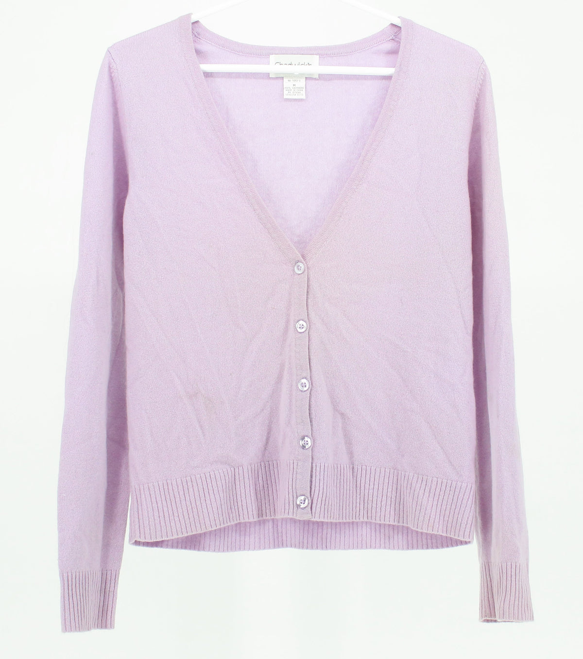 Chadwick's Lavender Cardigan Cashmere Sweater