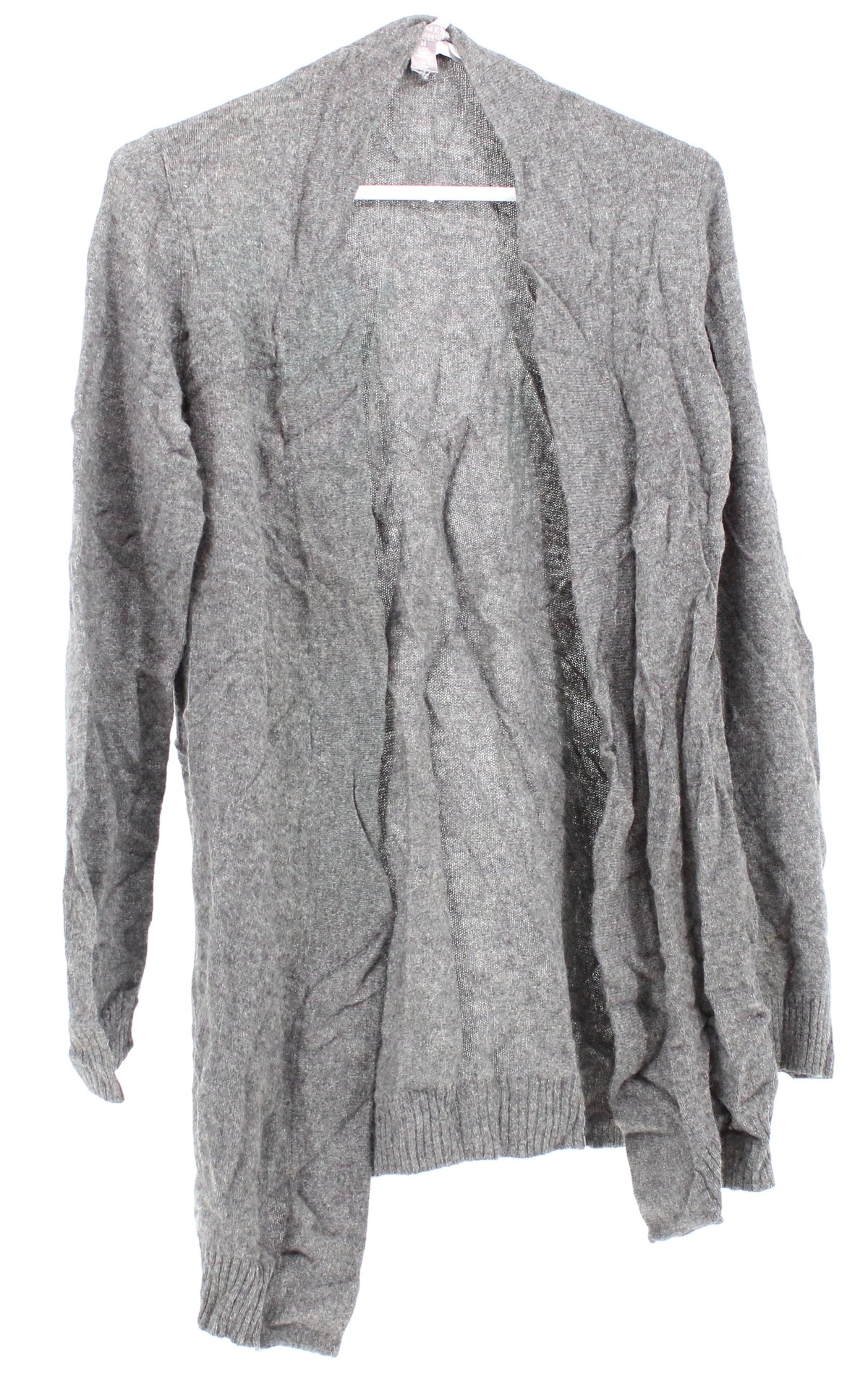 Charter Club Grey Open Front Cashmere Cardigan Sweater