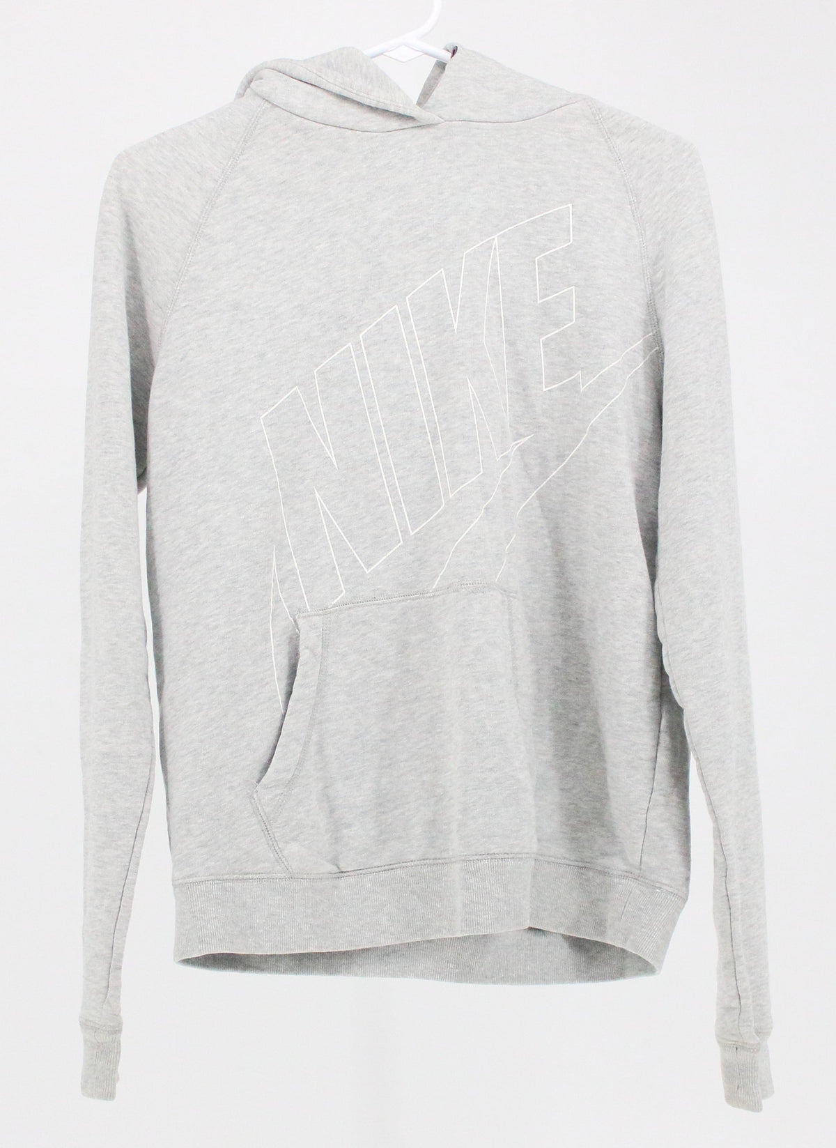 Nike Grey Hooded Sweatshirt With Outline Front Logo