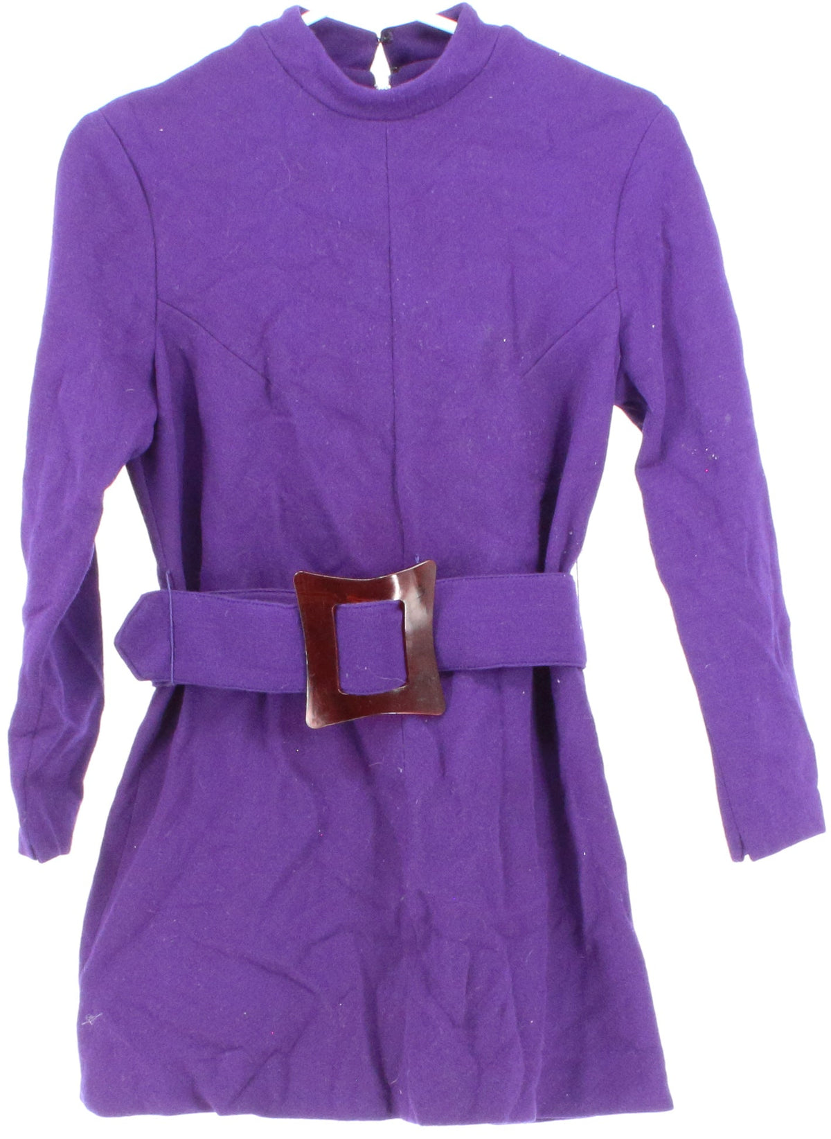 The American Way With Wool Long Sleeve Belted Mini Dress