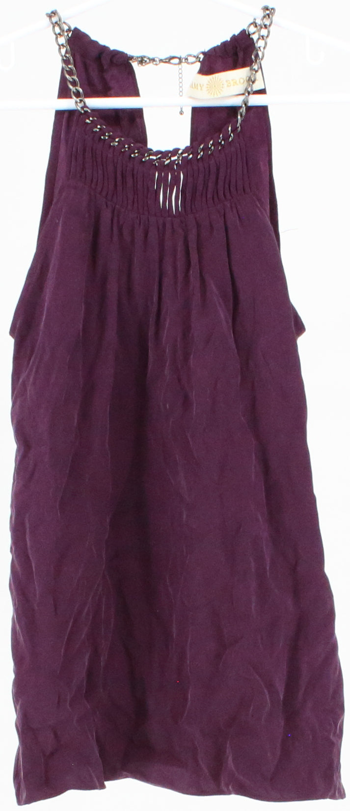 Ramy Brook Chain Neckline Purple Tank Top