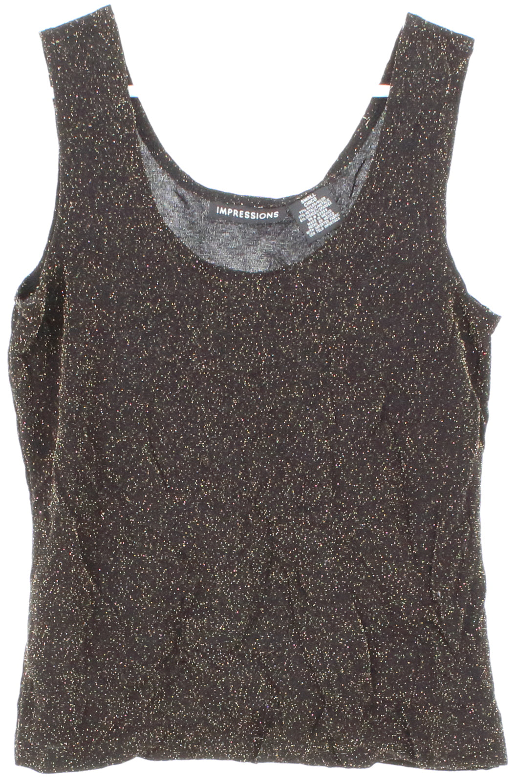 Impressions Black and Gold Lurex Tank Top