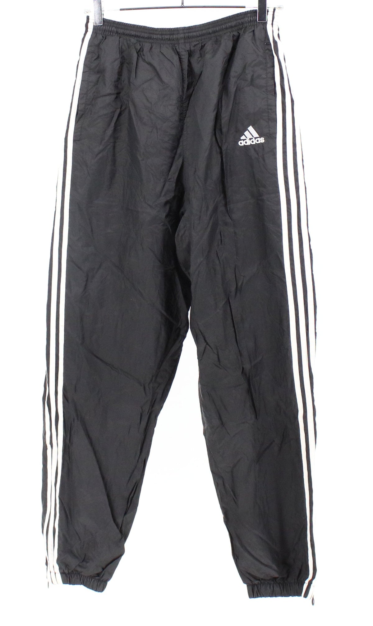 Adidas Black Track Pants With Hem Zipper