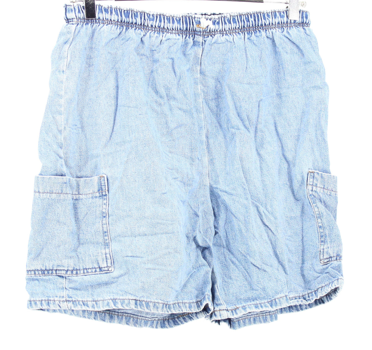 Light Blue Denim Shorts With Side Pockets