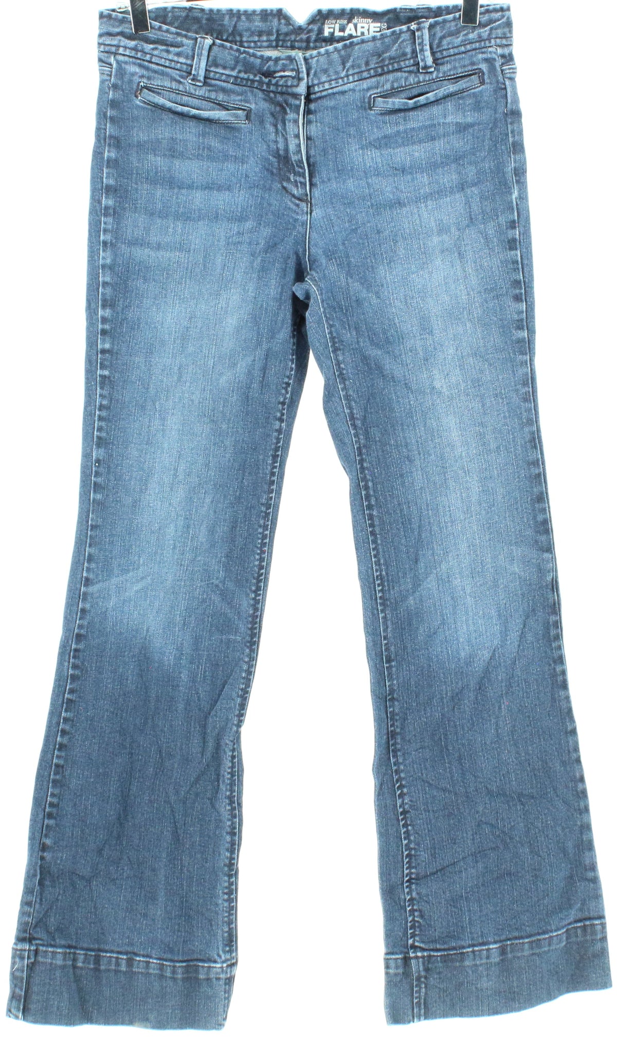 New York & Company Dark Blue Low Rise Flare Denim Pants