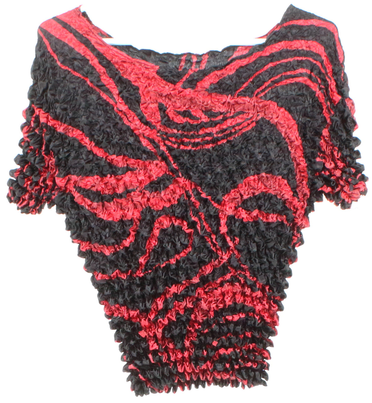 Black and Red Texturized Top