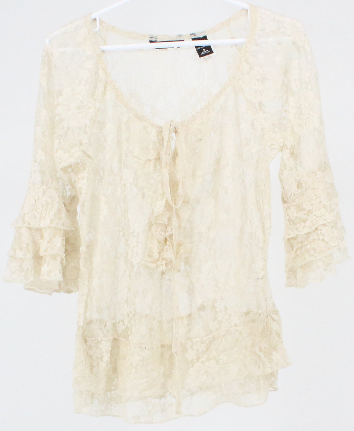 New York & Company Off White Lace Top