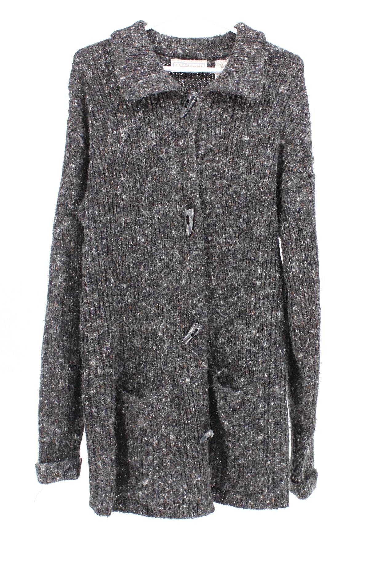 Charter Collection Dark Grey Cardigan Sweater