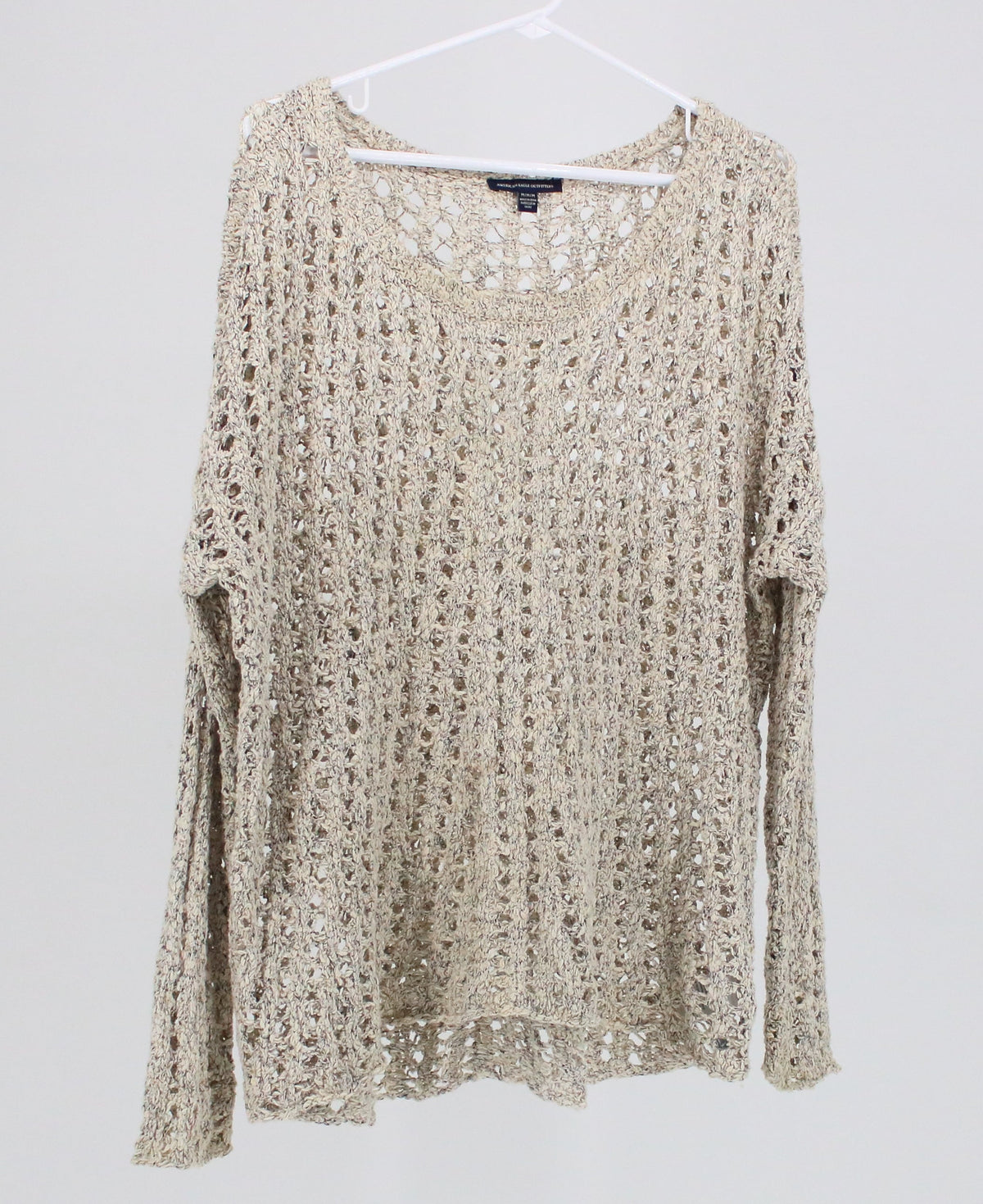 American Eagle Outfitters Crochet Beige Sweater