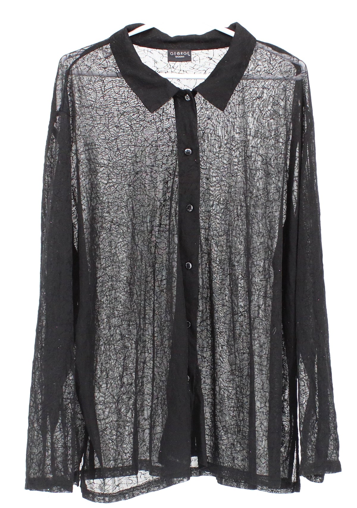 George Black Transparent Long Sleeve Blouse