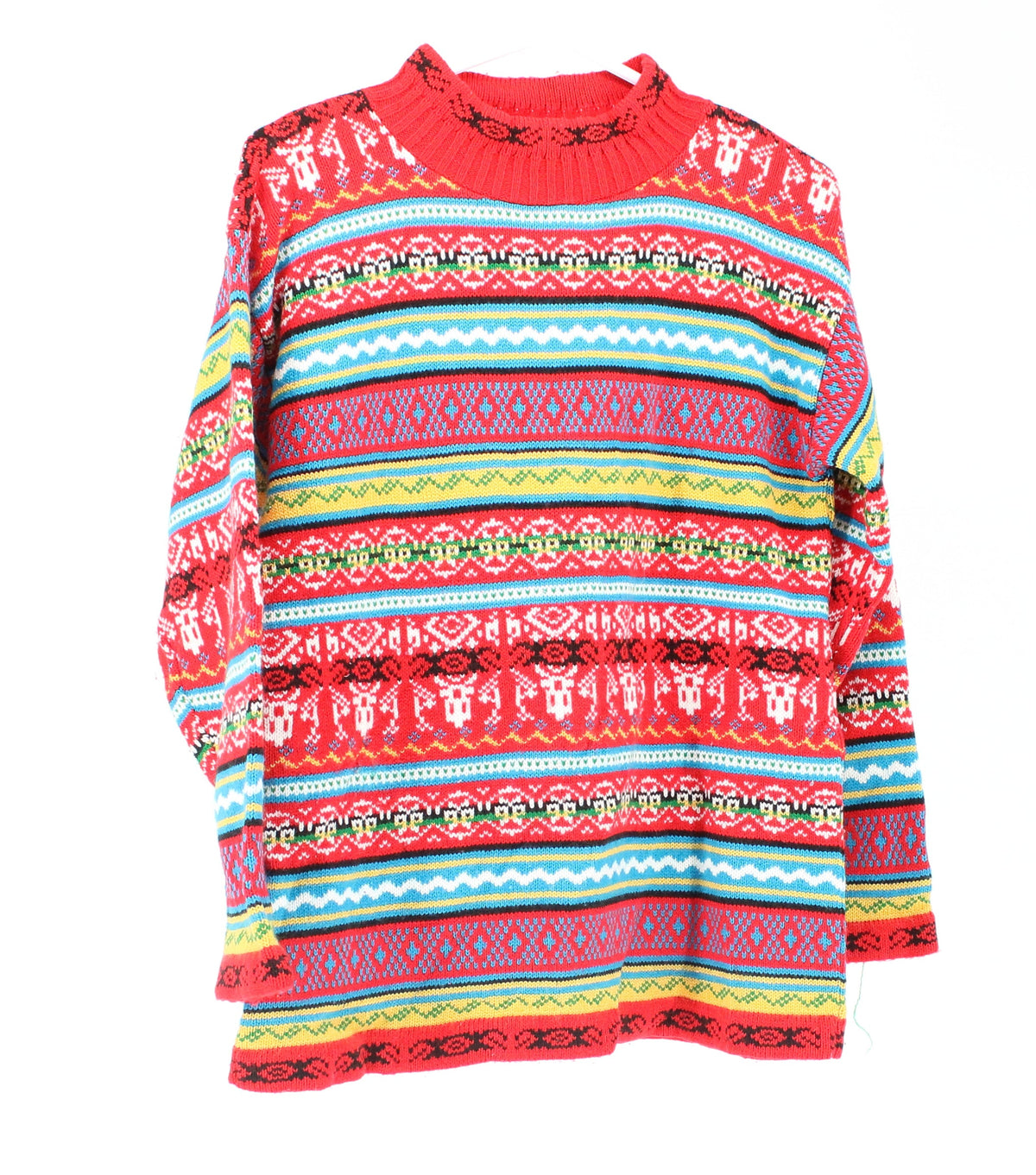 Ashleigh Morgan Red and Multicolor Sweater