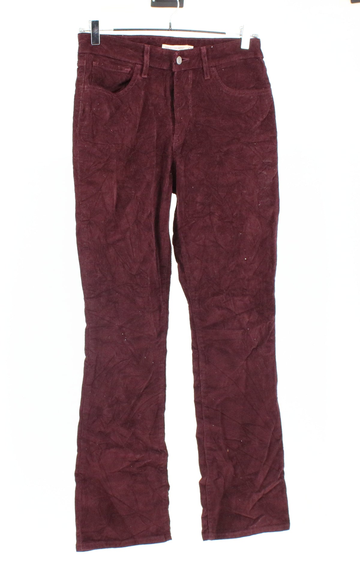 Levis Strauss 725 High Rise Bootcut Burgundy Corduroy Jeans