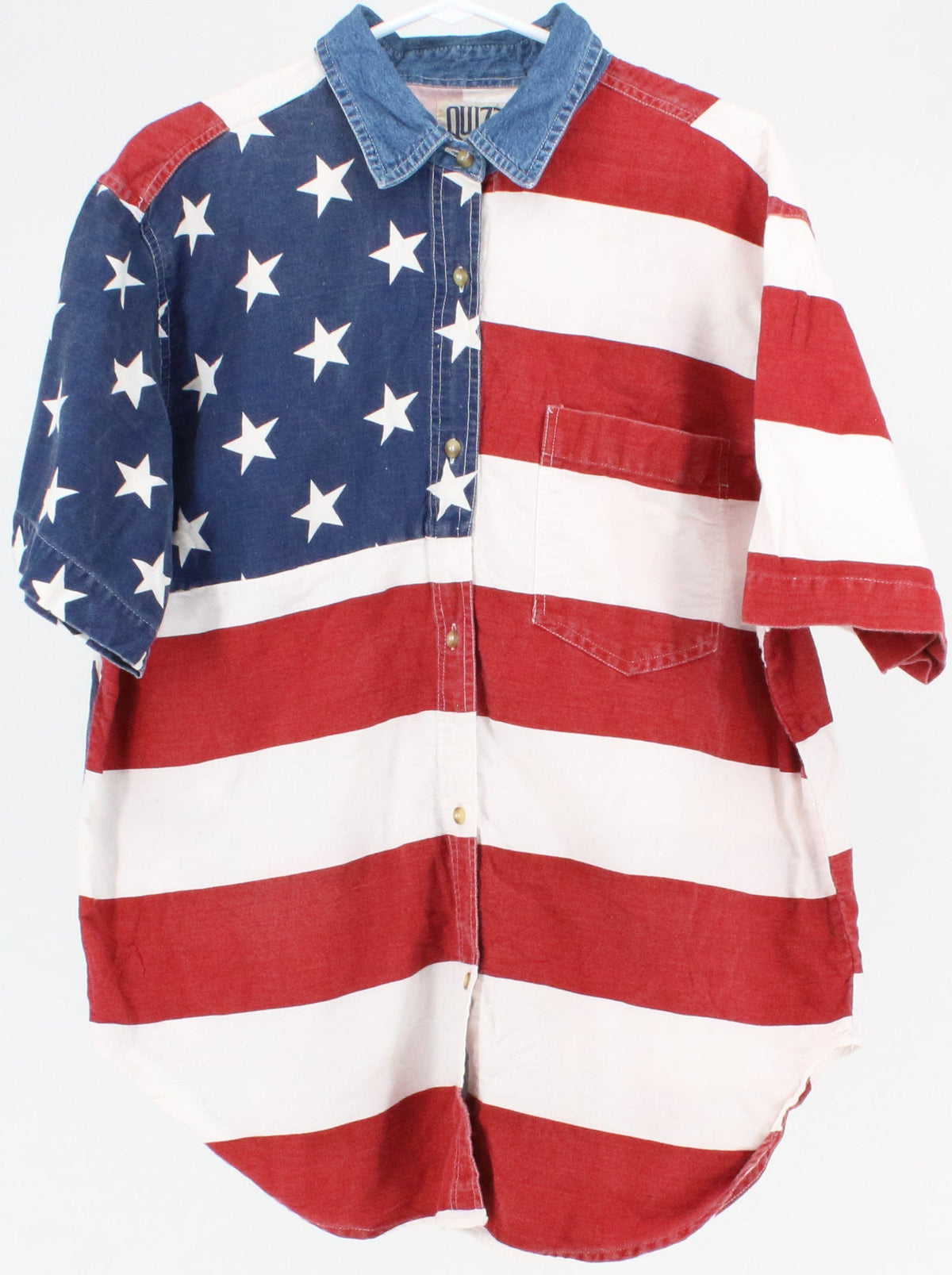 Quizz Again USA Flag Short Sleeve Shirt