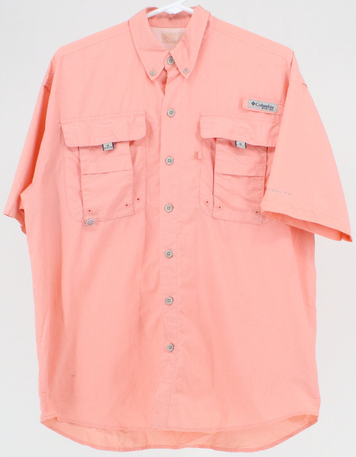Columbia PFG Omni-Shade Light Pink Short Sleeve Shirt