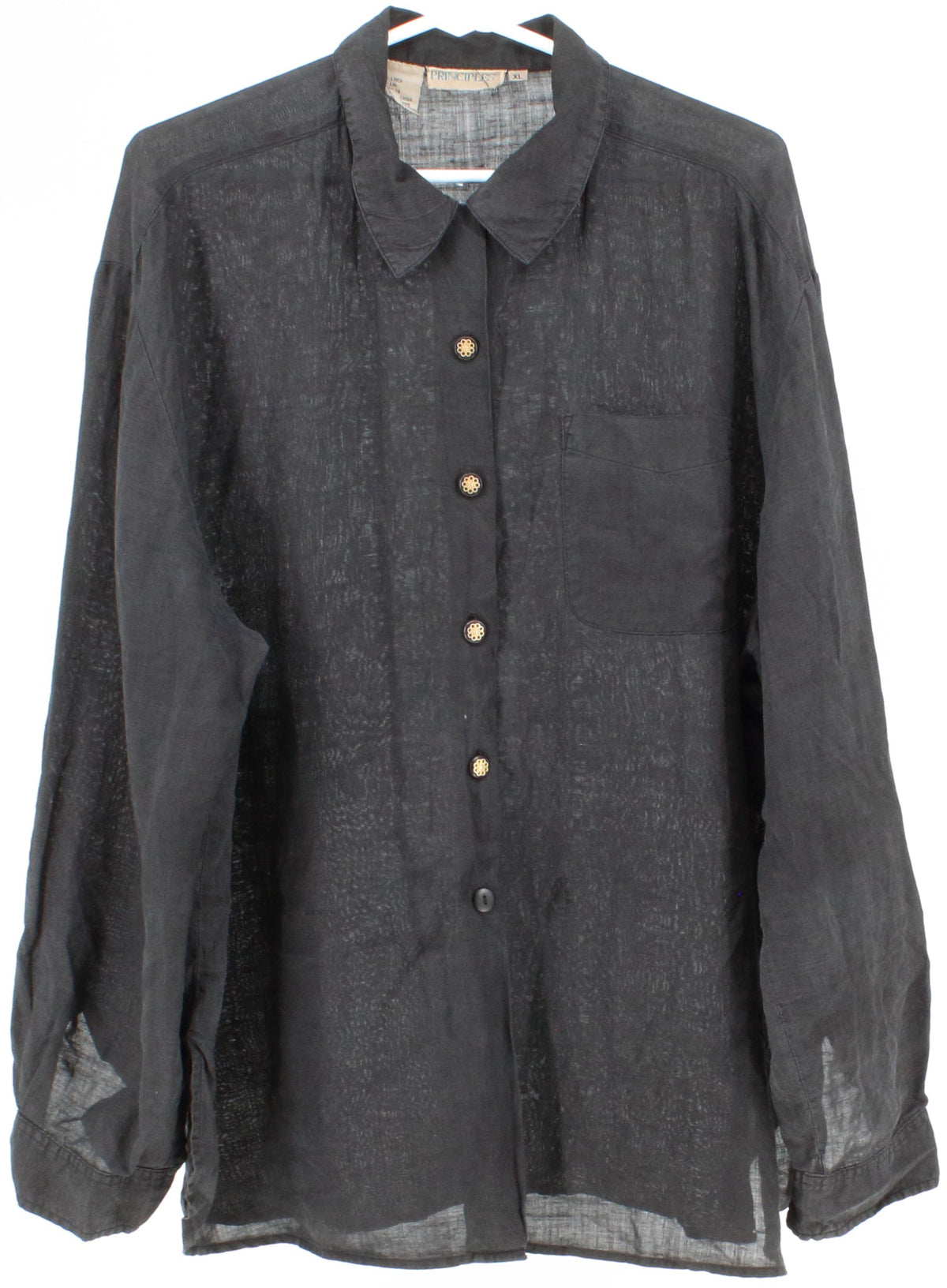 Principles Black Linen Blouse