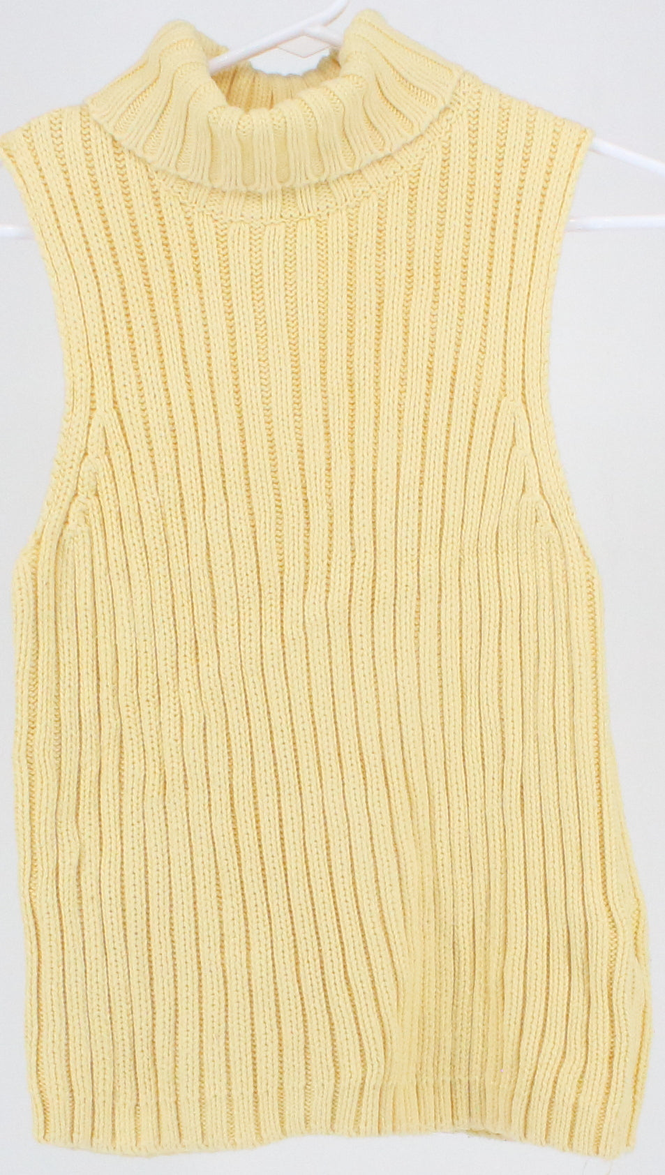 Faded Glory Light Yellow Turtleneck Sleeveless Women's Sweater