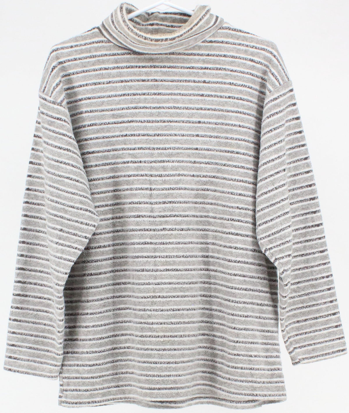 Française Grey Turtleneck Striped Women's Sweater